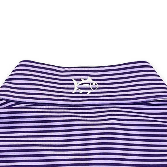 Southern Tide TCU Men's Striped Purple & Lavender Quarter Zip Size Medium - Picture 5 of 6